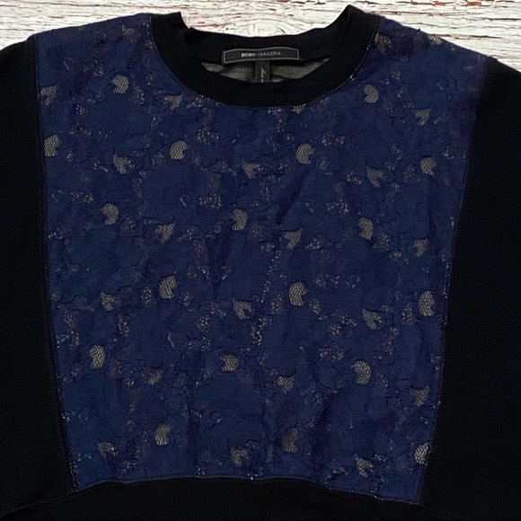 BCBGMAXAZRIA Lace Sheer Iza Long Sleeve Top Sz XS - Picture 7 of 15